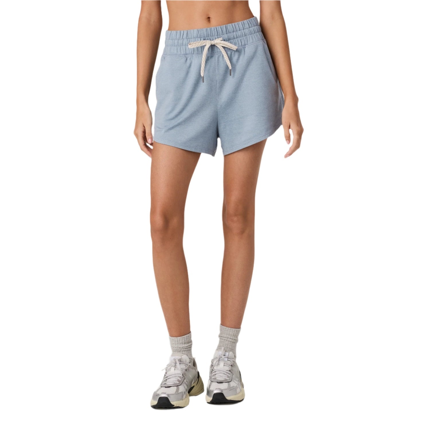 Vuori 02. WOMENS APPAREL - WOMENS SHORTS - WOMENS SHORTS LOUNGE Women's Halo Performance Short 2.0 HSG SEA GLASS HEATHER