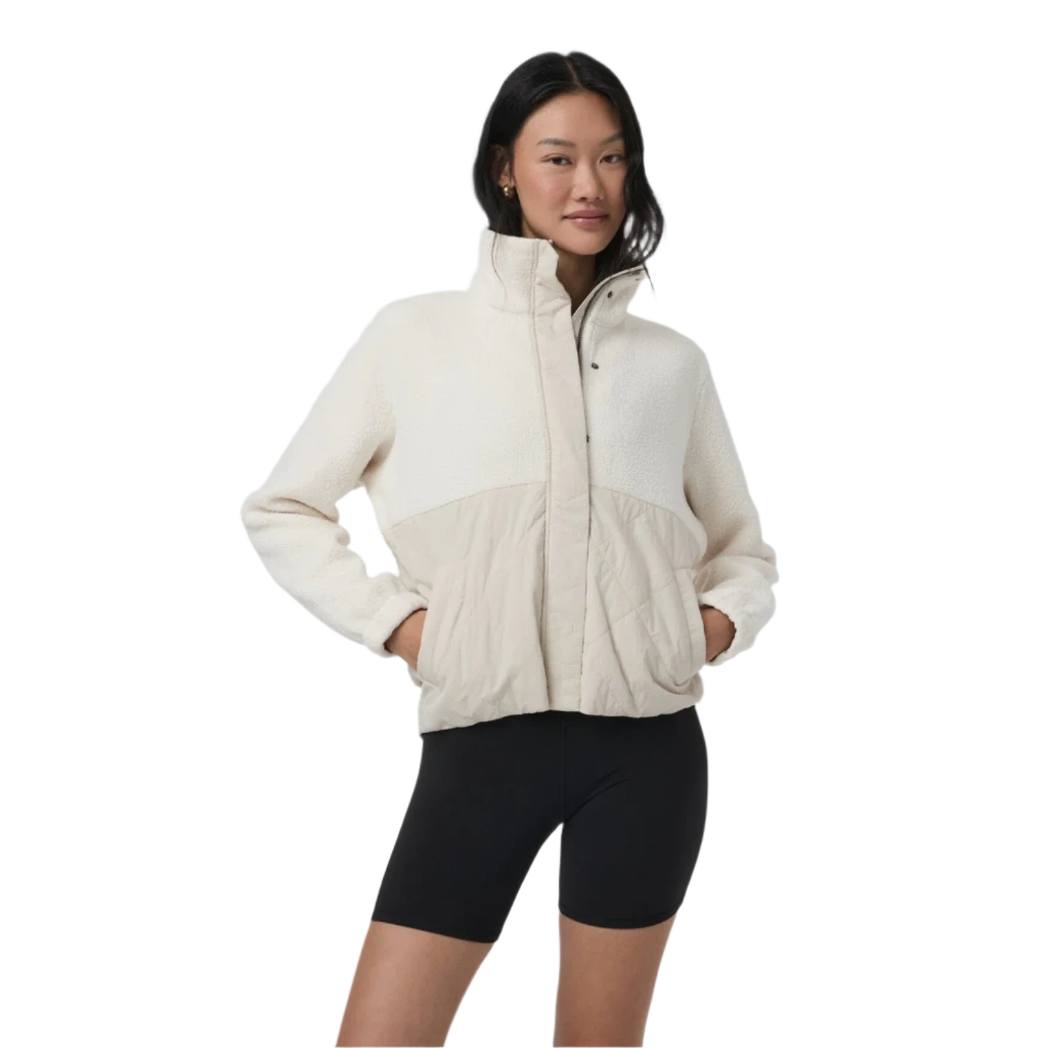 Vuori 02. WOMENS APPAREL - WOMENS JACKETS - WOMENS JACKETS FLEECE Women's Highlands Sherpa Jacket NAT NATURAL