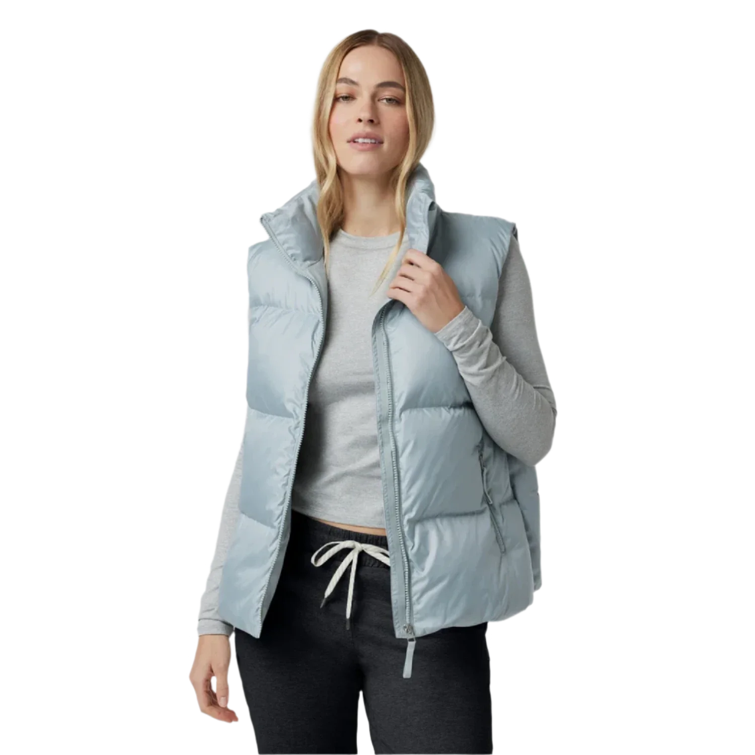 Vuori 02. WOMENS APPAREL - WOMENS VEST - WOMENS VEST INSULATED Women's Hillside Down Vest CBL CHALK BLUE