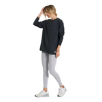 Vuori 02. WOMENS APPAREL - WOMENS LS SHIRTS - WOMENS LS CASUAL Women's Long Sleeve Feather Tee WBL WASHED BLACK