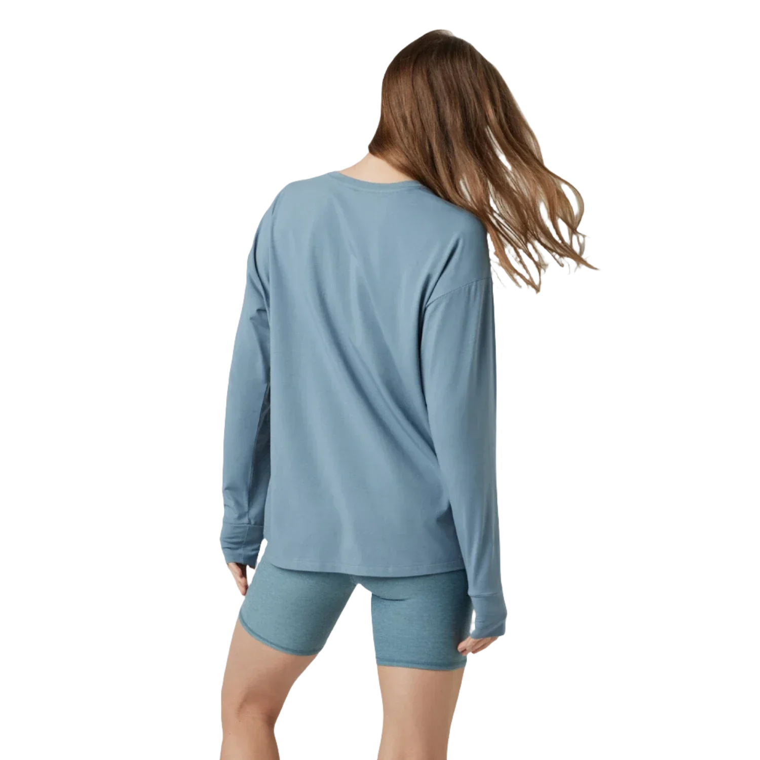 Vuori 02. WOMENS APPAREL - WOMENS LS SHIRTS - WOMENS LS CASUAL Women's Long Sleeve Feather Tee SKB SMOKE BLUE