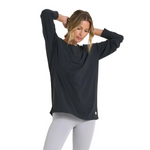 Vuori 02. WOMENS APPAREL - WOMENS LS SHIRTS - WOMENS LS CASUAL Women's Long Sleeve Feather Tee WBL WASHED BLACK