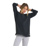 Vuori 02. WOMENS APPAREL - WOMENS LS SHIRTS - WOMENS LS CASUAL Women's Long Sleeve Feather Tee WBL WASHED BLACK