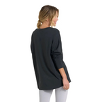 Vuori 02. WOMENS APPAREL - WOMENS LS SHIRTS - WOMENS LS CASUAL Women's Long Sleeve Feather Tee WBL WASHED BLACK