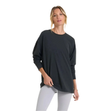 Vuori 02. WOMENS APPAREL - WOMENS LS SHIRTS - WOMENS LS CASUAL Women's Long Sleeve Feather Tee WBL WASHED BLACK