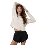 Vuori 02. WOMENS APPAREL - WOMENS HOODIES|SWEATERS - WOMENS PO SWEATERS Women's Long Sleeve Halo Crew HEE ECRU HEATHER