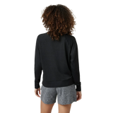 Vuori 02. WOMENS APPAREL - WOMENS HOODIES|SWEATERS - WOMENS PO SWEATERS Women's Long Sleeve Halo Crew HBK BLACK HEATHER