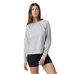 Vuori 02. WOMENS APPAREL - WOMENS HOODIES|SWEATERS - WOMENS PO SWEATERS Women's Long Sleeve Halo Crew PHG PALE GREY HEATHER