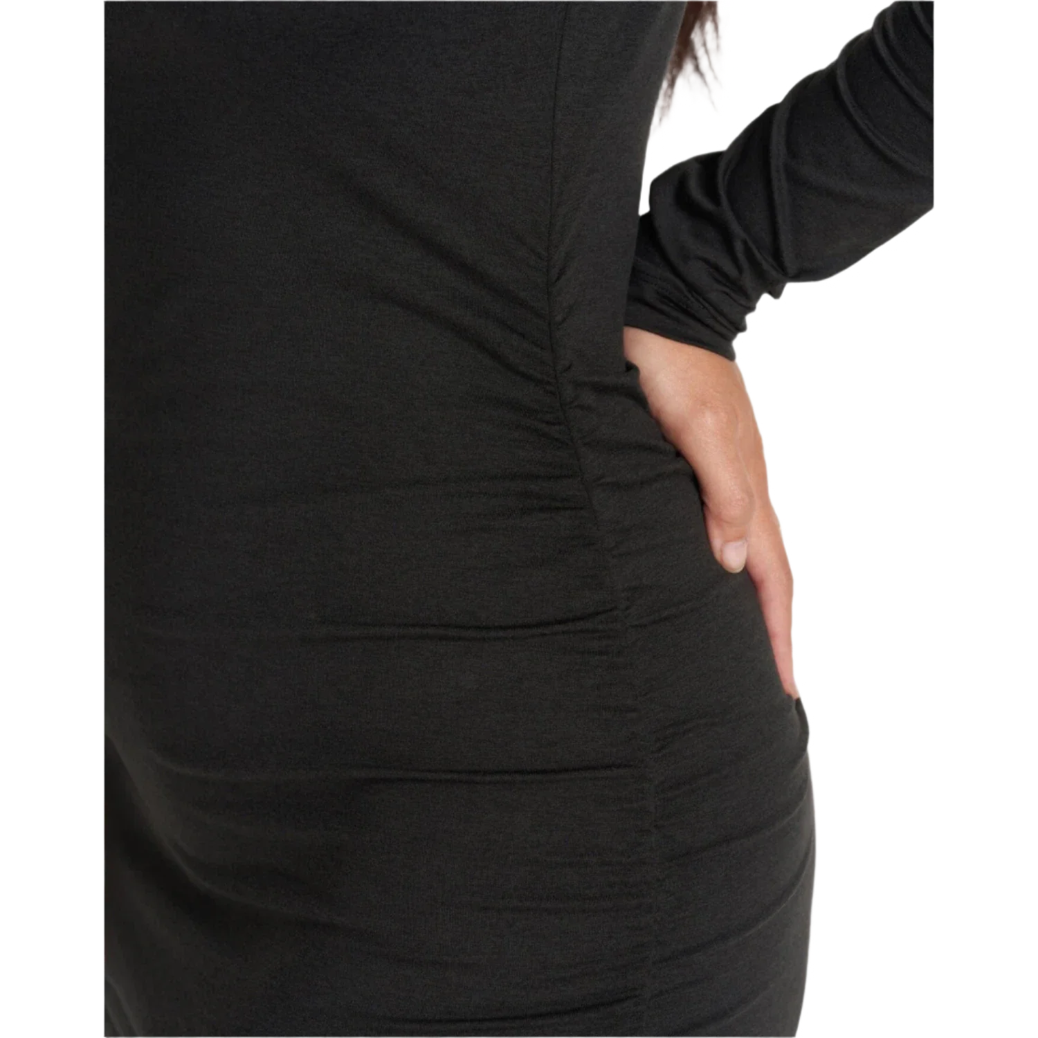 Vuori 02. WOMENS APPAREL - WOMENS DRESS|SKIRT - WOMENS DRESS ACTIVE Women's Long Sleeve Halo Essential Dress HBK BLACK HEATHER