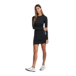 Vuori 02. WOMENS APPAREL - WOMENS DRESS|SKIRT - WOMENS DRESS ACTIVE Women's Long Sleeve Halo Essential Dress HBK BLACK HEATHER