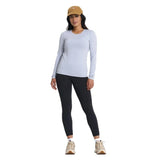 Vuori 02. WOMENS APPAREL - WOMENS LS SHIRTS - WOMENS LS ACTIVE Women's Long Sleeve Lux Crew HFT FLINT HEATHER