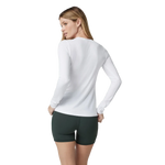 Vuori 02. WOMENS APPAREL - WOMENS LS SHIRTS - WOMENS LS ACTIVE Women's Long Sleeve Lux Crew WHT WHITE