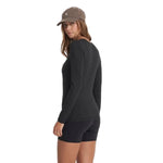 Vuori 02. WOMENS APPAREL - WOMENS LS SHIRTS - WOMENS LS ACTIVE Women's Long Sleeve Lux Crew HBK BLACK HEATHER