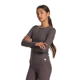 Vuori 02. WOMENS APPAREL - WOMENS LS SHIRTS - WOMENS LS ACTIVE Women's Long Sleeve Lux Crew HPU PLUM HEATHER