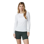 Vuori 02. WOMENS APPAREL - WOMENS LS SHIRTS - WOMENS LS ACTIVE Women's Long Sleeve Lux Crew WHT WHITE