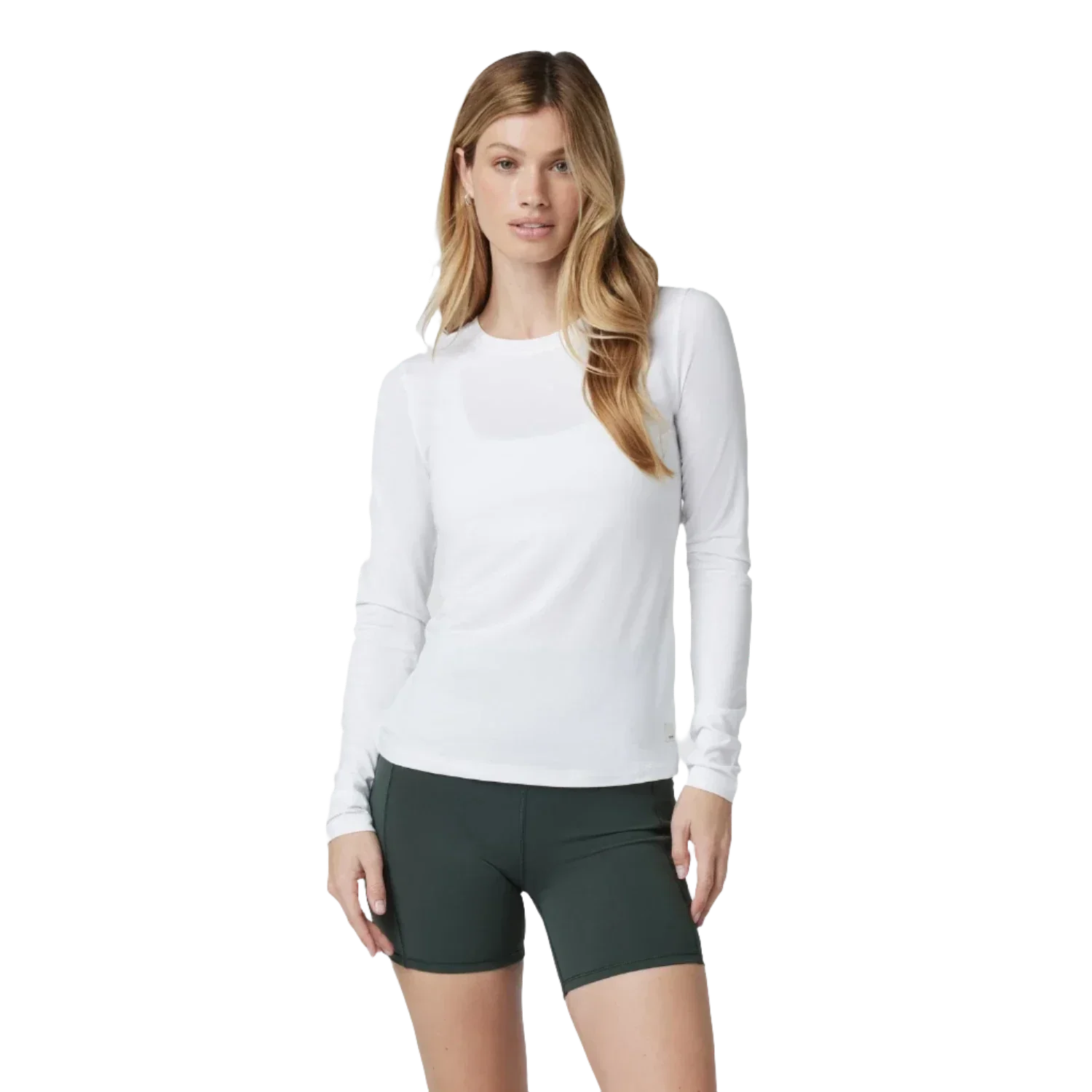 Vuori 02. WOMENS APPAREL - WOMENS LS SHIRTS - WOMENS LS ACTIVE Women's Long Sleeve Lux Crew WHT WHITE