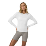 Vuori 02. WOMENS APPAREL - WOMENS LS SHIRTS - WOMENS LS ACTIVE Women's Long Sleeve Lux Crew Tee WHT WHITE