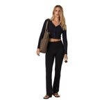 Vuori 02. WOMENS APPAREL - WOMENS LS SHIRTS - WOMENS LS CASUAL Women's Long Sleeve Pose Mini Cardigan BLK BLACK