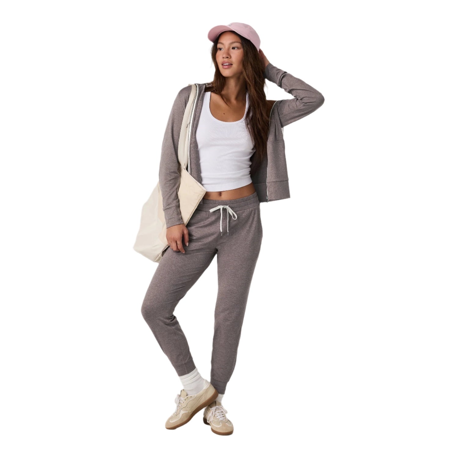 Vuori 02. WOMENS APPAREL - WOMENS PANTS - WOMENS PANTS LOUNGE Women's Performance Jogger - Long HHB HUCKLEBERRY HEATHER