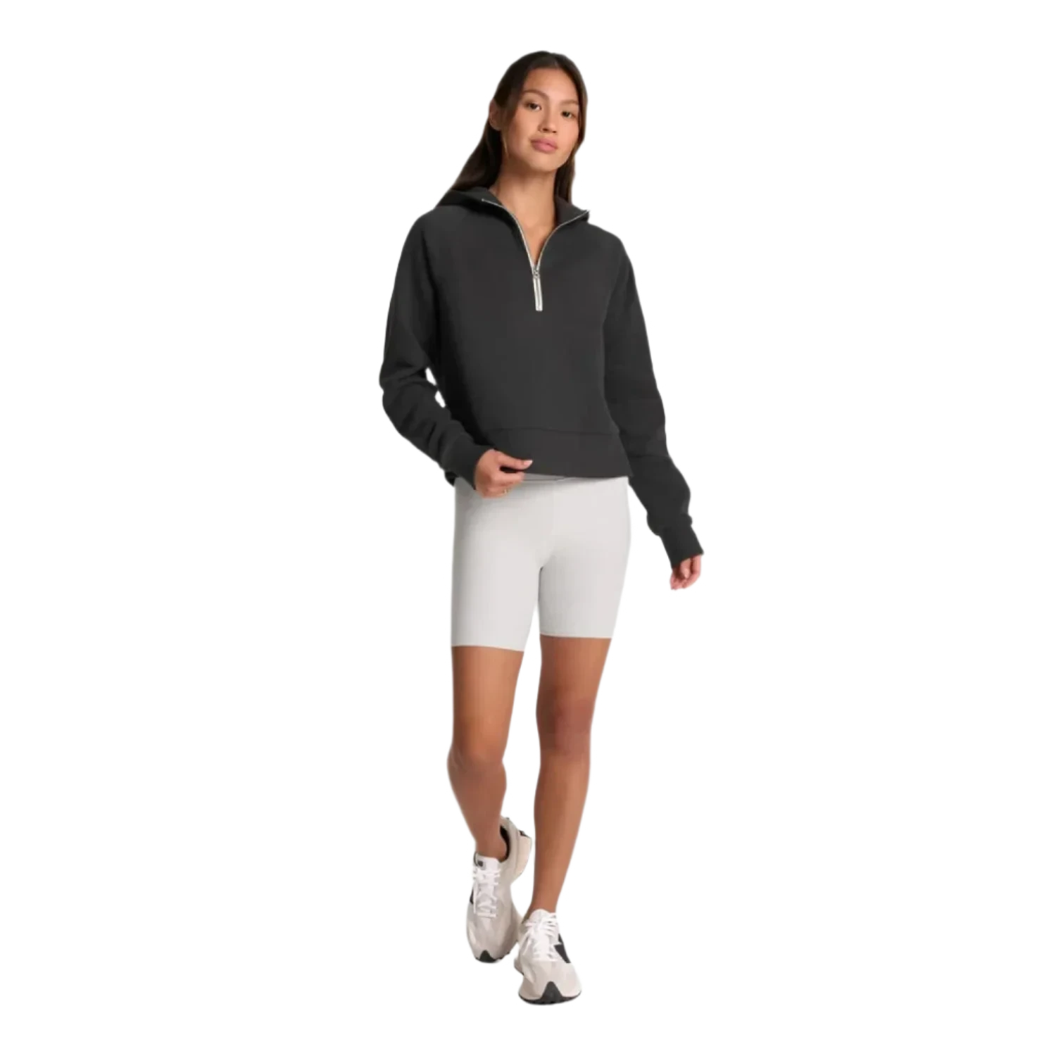 Vuori 02. WOMENS APPAREL - WOMENS HOODIES|SWEATERS - WOMENS PO HOODY Women's Restore Half Zip Hoodie WBL WASHED BLACK