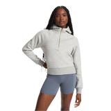 Vuori 02. WOMENS APPAREL - WOMENS HOODIES|SWEATERS - WOMENS PO HOODY Women's Restore Half Zip Hoodie LHG LIGHT HEATHER GREY