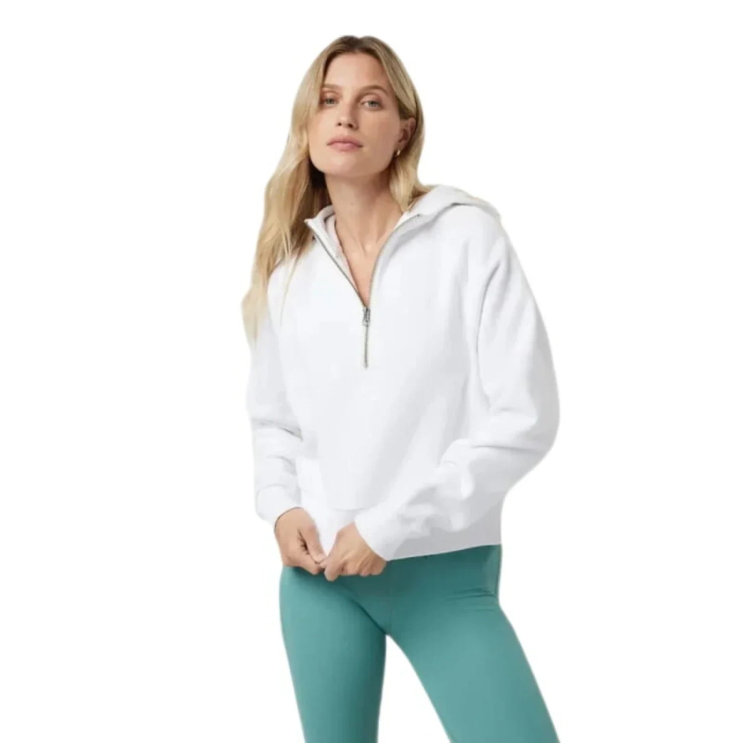 Vuori 02. WOMENS APPAREL - WOMENS HOODIES|SWEATERS - WOMENS PO HOODY Women's Restore Half Zip Hoodie WHT WHITE