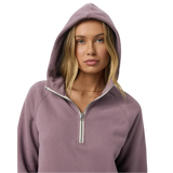 Vuori 02. WOMENS APPAREL - WOMENS HOODIES|SWEATERS - WOMENS PO HOODY Women's Restore Half Zip Hoodie EBR ELDERBERRY