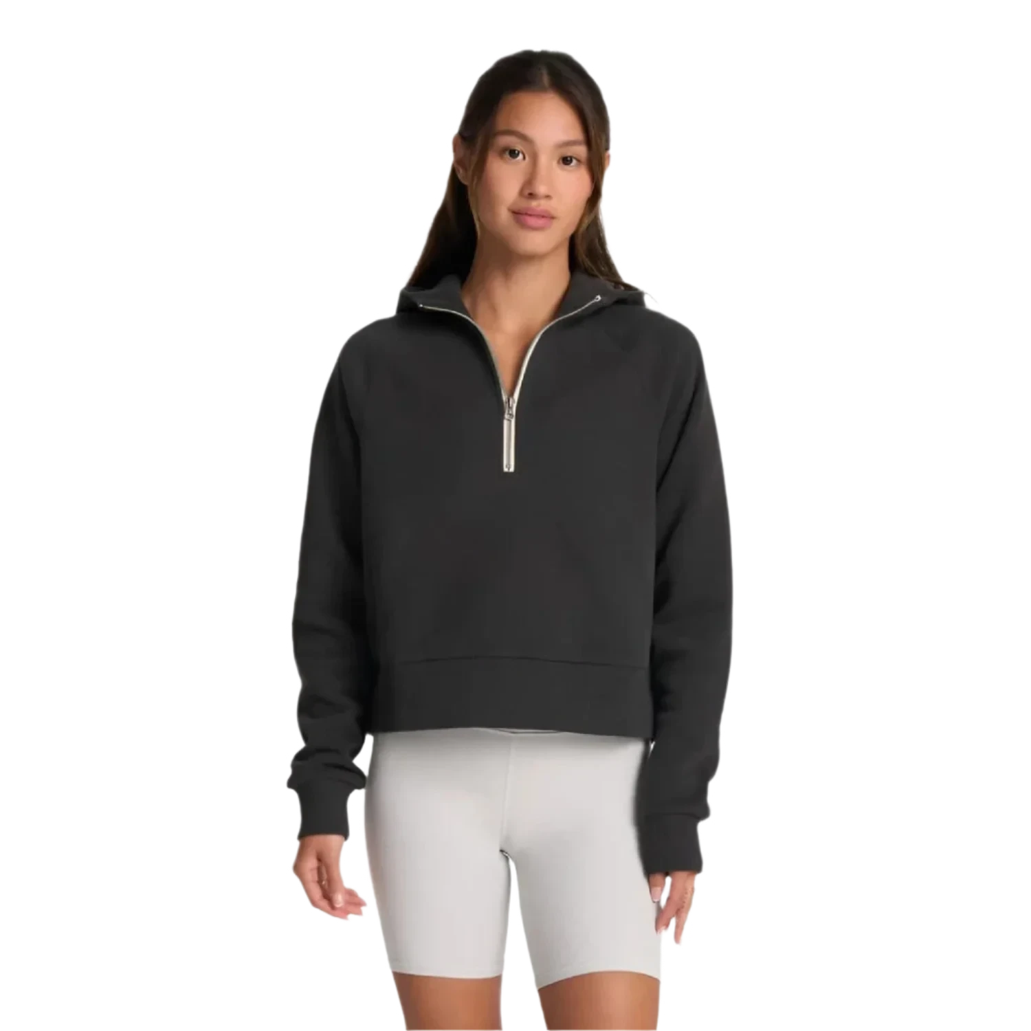 Vuori 02. WOMENS APPAREL - WOMENS HOODIES|SWEATERS - WOMENS PO HOODY Women's Restore Half Zip Hoodie WBL WASHED BLACK