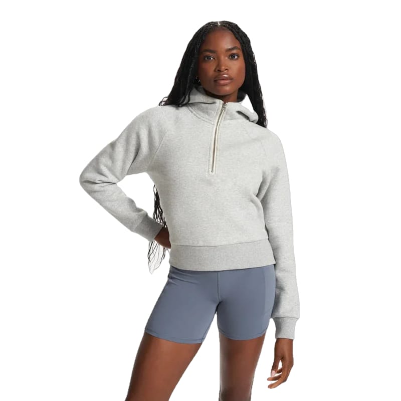 Vuori 02. WOMENS APPAREL - WOMENS HOODIES|SWEATERS - WOMENS PO HOODY Women's Restore Half Zip Hoodie LHG LIGHT HEATHER GREY