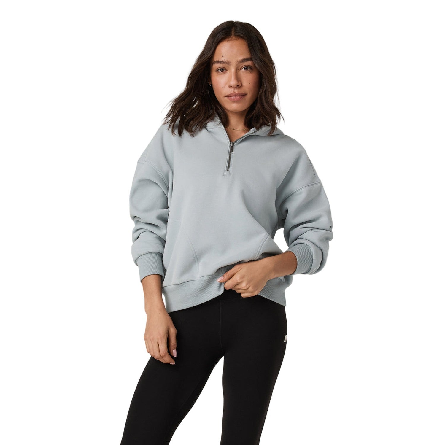 Vuori 02. WOMENS APPAREL - WOMENS HOODIES|SWEATERS - WOMENS PO HOODY Women's Restore Relaxed Half Zip Hoodie BHZ BLUE HAZE