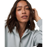 Vuori 02. WOMENS APPAREL - WOMENS HOODIES|SWEATERS - WOMENS PO HOODY Women's Restore Relaxed Half Zip Hoodie BHZ BLUE HAZE