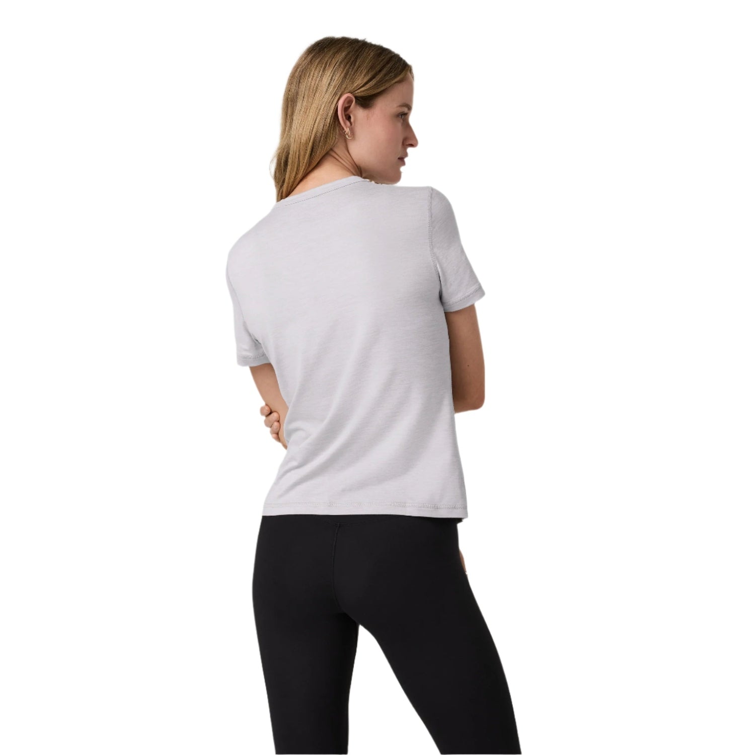 Vuori 02. WOMENS APPAREL - WOMENS SS SHIRTS - WOMENS SS ACTIVE Women's Short Sleeve Lux Tee LHG LIGHT HEATHER GREY