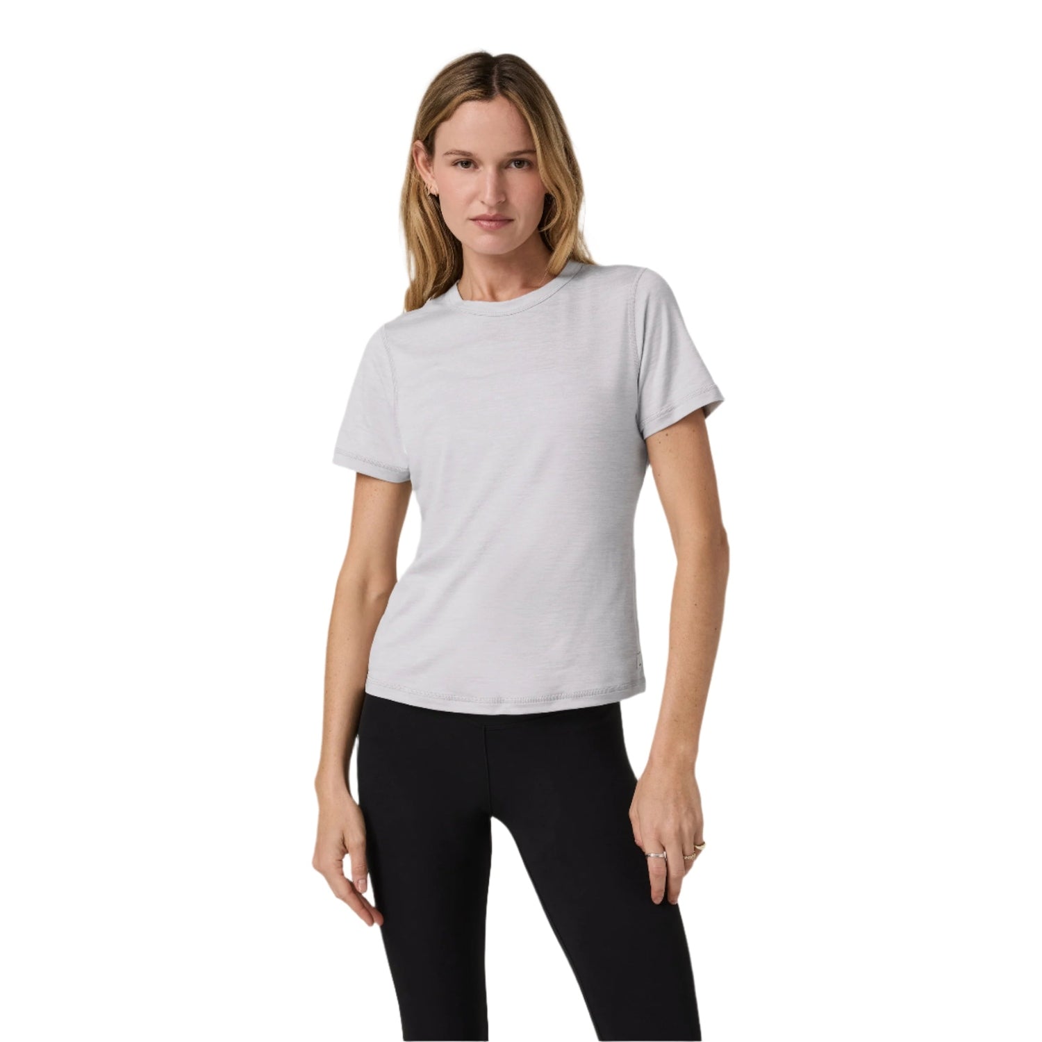 Vuori 02. WOMENS APPAREL - WOMENS SS SHIRTS - WOMENS SS ACTIVE Women's Short Sleeve Lux Tee LHG LIGHT HEATHER GREY