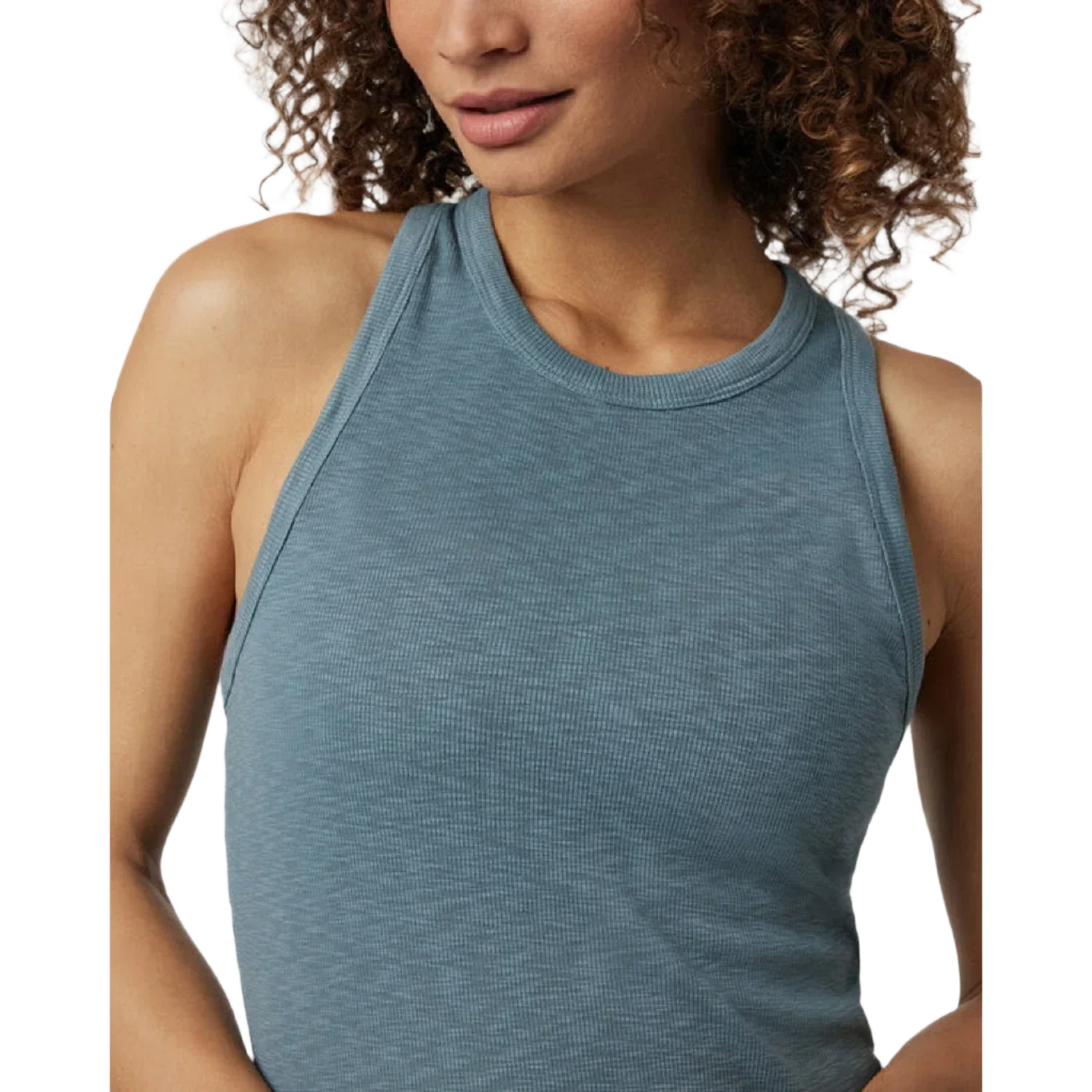 Vuori 02. WOMENS APPAREL - WOMENS SS SHIRTS - WOMENS TANK CASUAL Women's Sunrise High Neck Tank SKB SMOKE BLUE