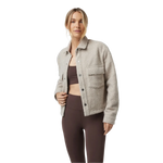 Vuori 02. WOMENS APPAREL - WOMENS JACKETS - WOMENS JACKETS CASUAL Women's Sycamore Cropped Shirt Jacket DSA DARK SALT