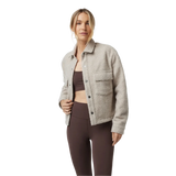 Vuori 02. WOMENS APPAREL - WOMENS JACKETS - WOMENS JACKETS CASUAL Women's Sycamore Cropped Shirt Jacket DSA DARK SALT