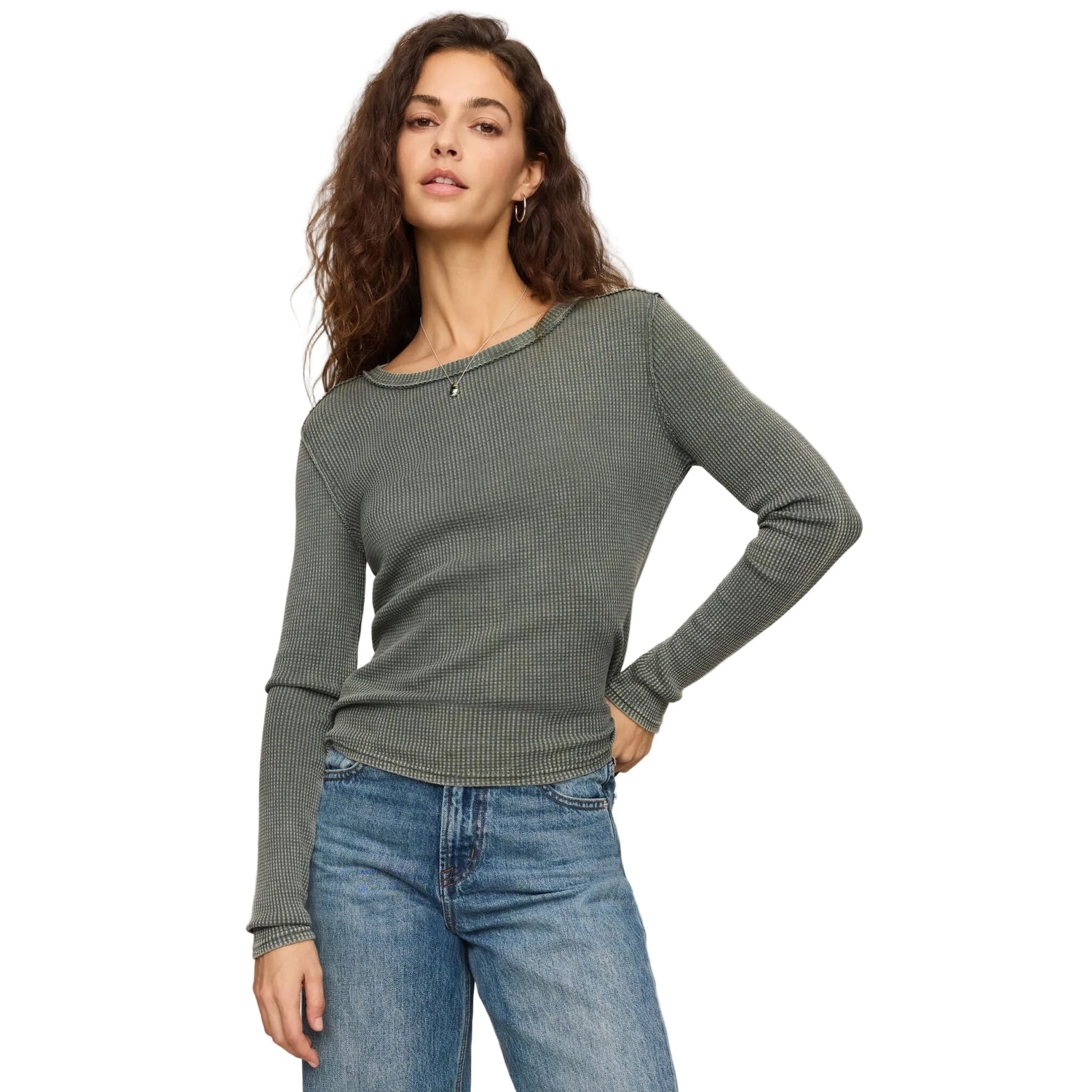Women’s Arlet Mini Thermal Top Z Supply - MON MONSTERA / XS
