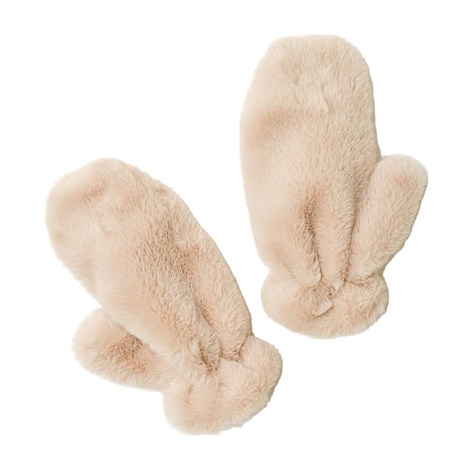 MER-SEA 10. GIFTS|ACCESSORIES - WOMENS ACCESSORIES - WOMENS GLOVES CASUAL Women's Cozy Cabin Faux Fur Mittens OATMEAL|BLACK OS