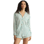 Z Supply 02. WOMENS APPAREL - WOMENS LS SHIRTS - WOMENS LS LOUNGE Women's Saturdays Stripe Shirt RFR RAINFOREST