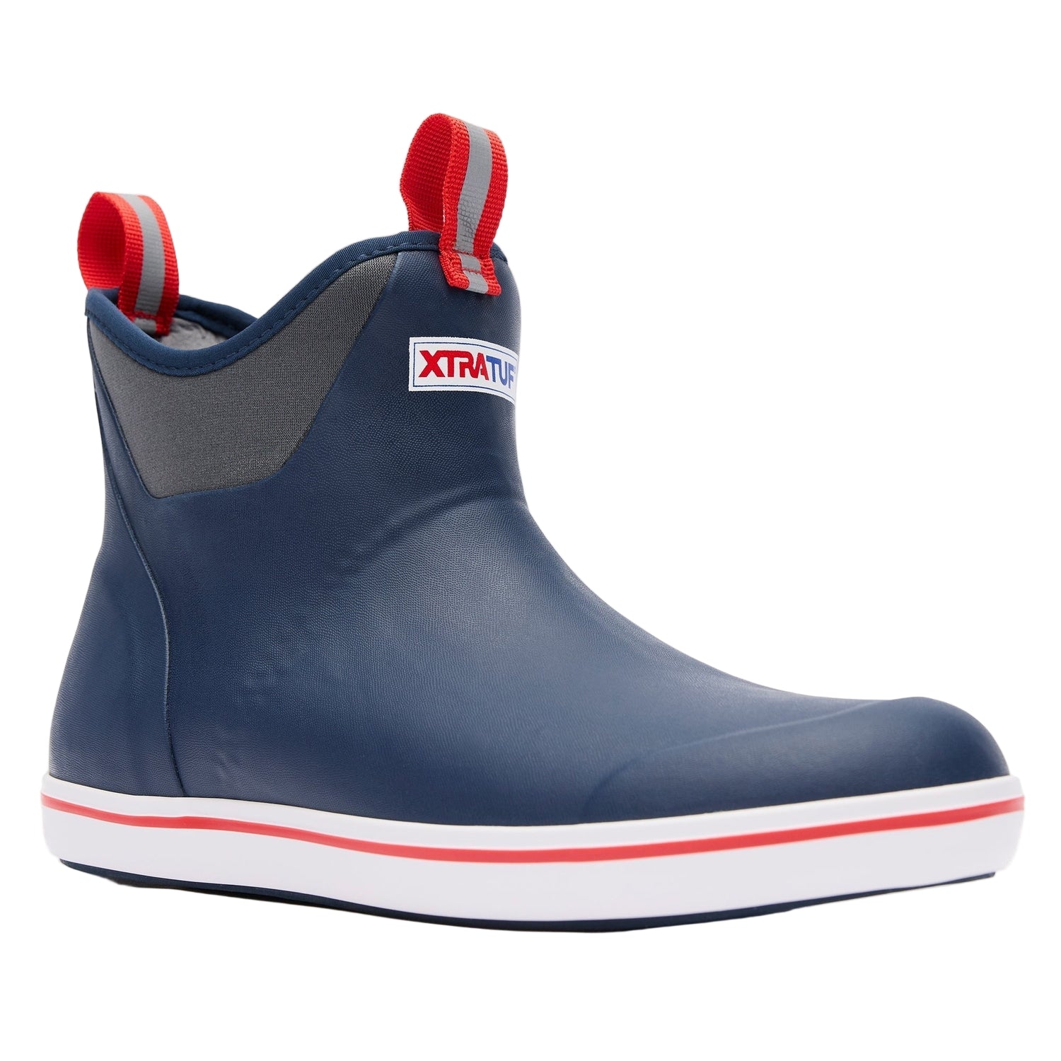 Xtratuf 04. MENS FOOTWEAR - MENS BOOTS - MENS BOOTS CASUAL Men's Ankle Deck Boot 6in NAVY | RED