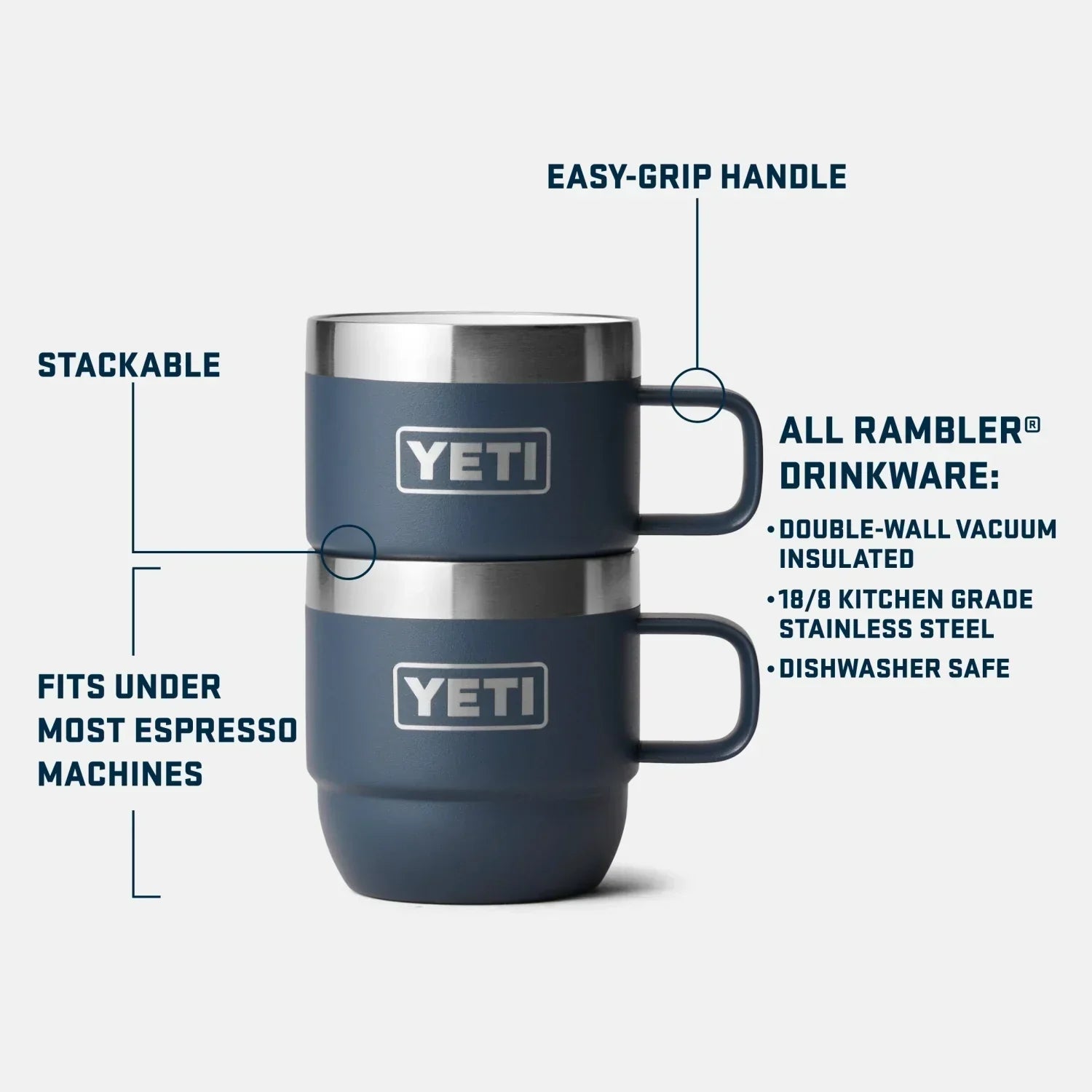 YETI 08. DRINKWARE - CUPS|MUGS - CUPS|MUGS YETI Rambler Espresso 6 oz Cup 2 Pack NAVY