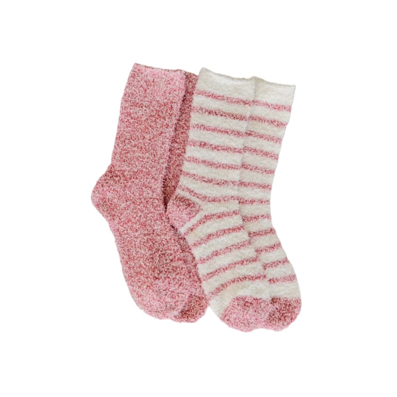 Z Supply 19. SOCKS Women's 2-Pack Plush Stripe Socks VAC VANILLA ICE OS