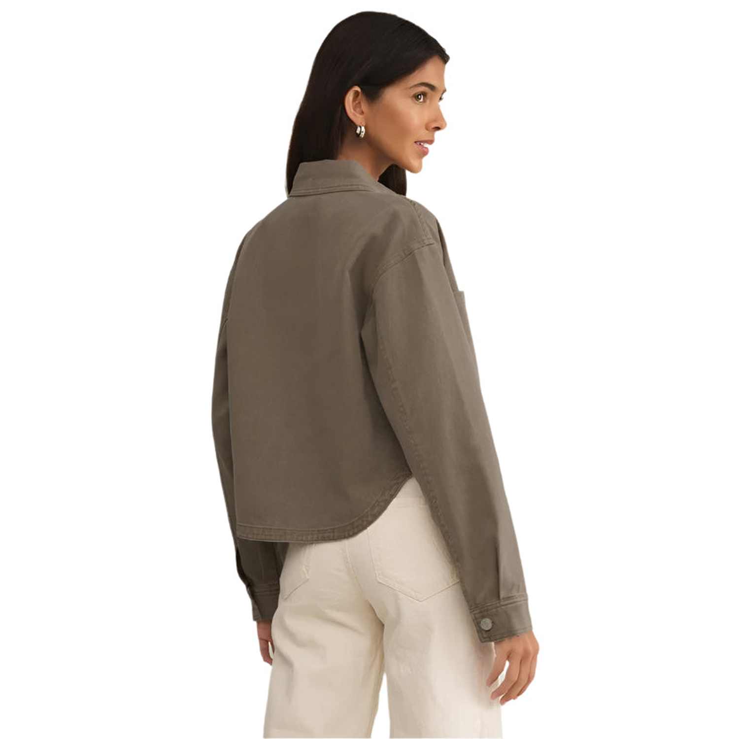 Z Supply 02. WOMENS APPAREL - WOMENS JACKETS - WOMENS JACKETS CASUAL Women's All Day Cropped Denim Jacket PMN PEBBLE MOON