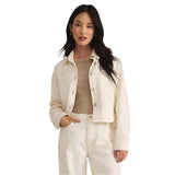 Z Supply 02. WOMENS APPAREL - WOMENS JACKETS - WOMENS JACKETS CASUAL Women's All Day Cropped Denim Jacket OFW OFF WHITE