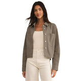 Z Supply 02. WOMENS APPAREL - WOMENS JACKETS - WOMENS JACKETS CASUAL Women's All Day Cropped Denim Jacket PMN PEBBLE MOON