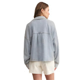 Z Supply 02. WOMENS APPAREL - WOMENS JACKETS - WOMENS JACKETS CASUAL Women's All Day Cropped Knit Jacket WAI WASHED INDIGO (F25)