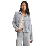 Z Supply 02. WOMENS APPAREL - WOMENS JACKETS - WOMENS JACKETS CASUAL Women's All Day Cropped Knit Jacket WAI WASHED INDIGO