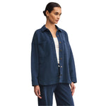 Z Supply 02. WOMENS APPAREL - WOMENS JACKETS - WOMENS JACKETS CASUAL Women's All Day Knit Denim Jacket IND INDIGO: