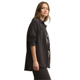 Z Supply 02. WOMENS APPAREL - WOMENS JACKETS - WOMENS JACKETS CASUAL Women's All Day Knit Denim Jacket VBK VINTAGE BLACK: