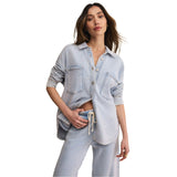 Z Supply 02. WOMENS APPAREL - WOMENS JACKETS - WOMENS JACKETS CASUAL Women's All Day Knit Denim Jacket WAI WASHED INDIGO: